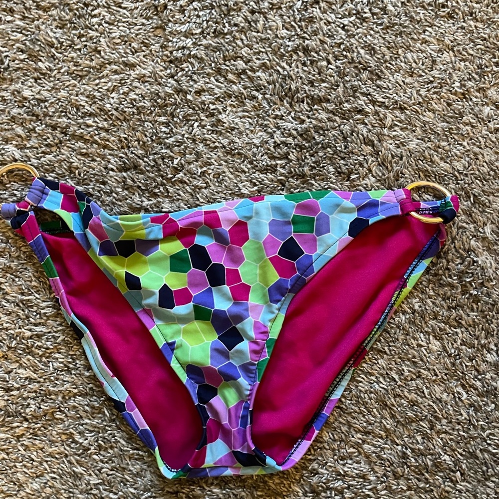 Large womens geometric swim bottoms